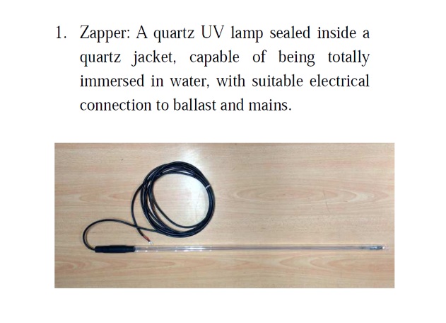 Zapper submersible UV water steriliser